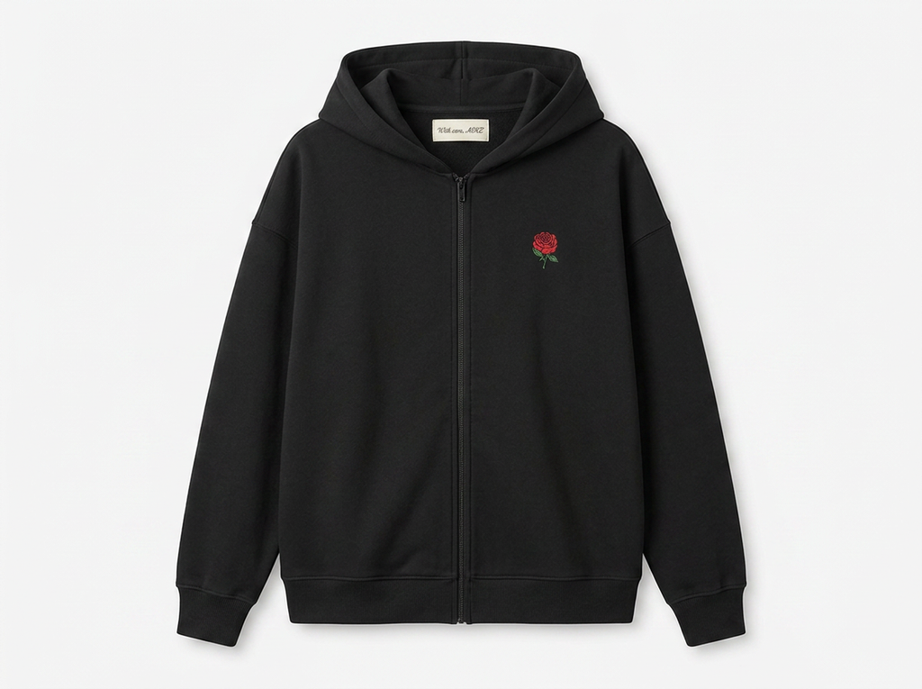 Veil Zip-up Hoodie – Black