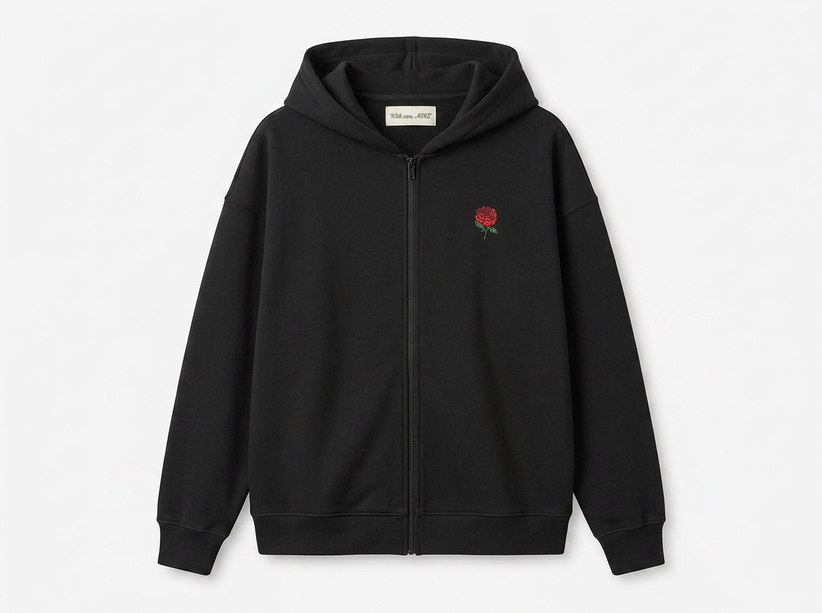 Veil Zip-up Hoodie – Black