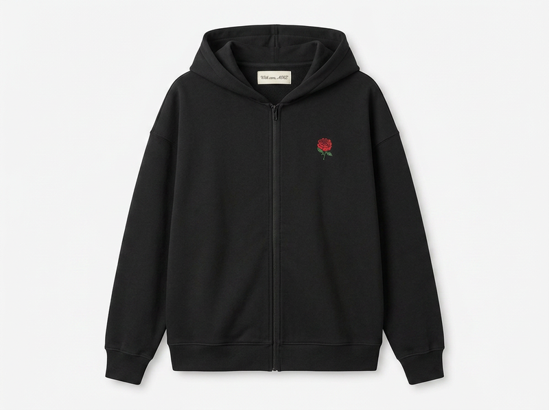 Veil Zip-up Hoodie – Black