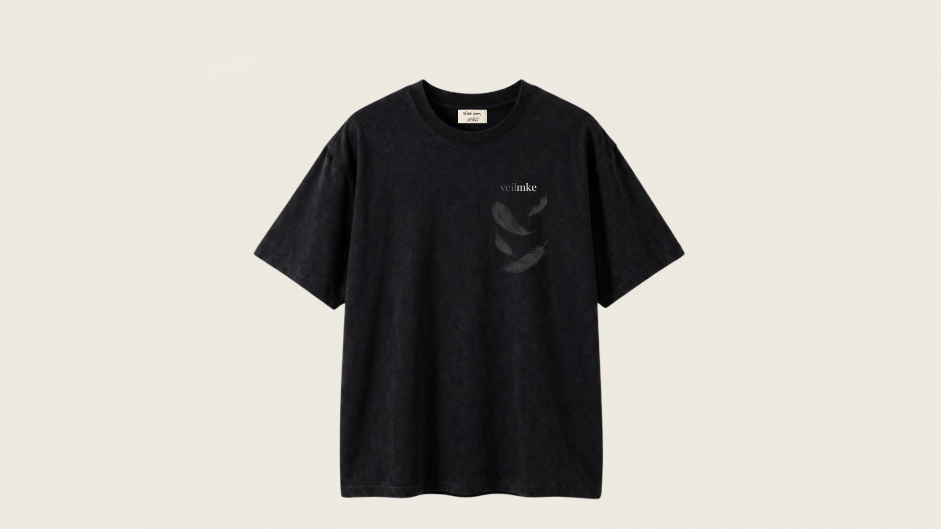 Feather Veil Tee – Black