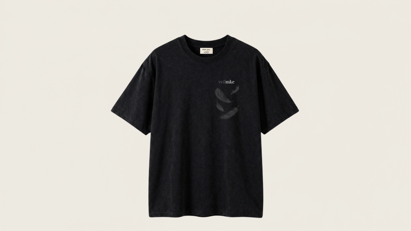 Feather Veil Tee – Black