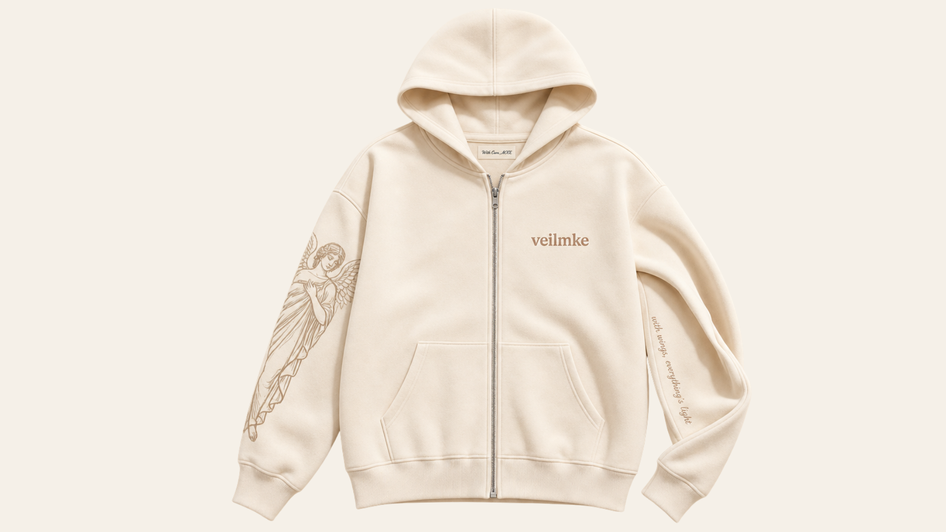 Presence Zip-up Hoodie – Ivory